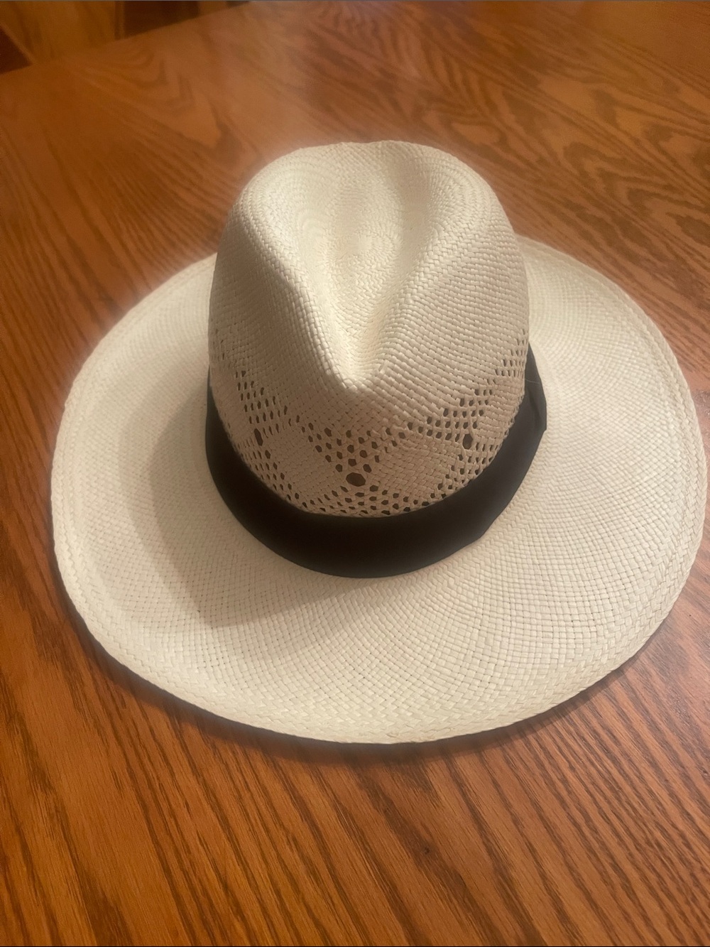 Montecristi paper Straw Fedora with Black Band